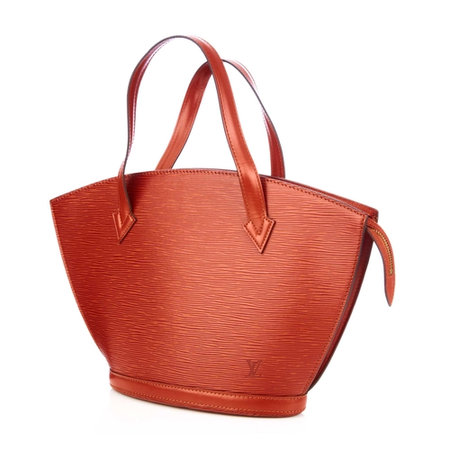 237 - Louis Vuitton, a tan epi St Jacques PM handbag, designed with a structured fan shape in maker's tan ... 