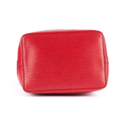 240 - Louis Vuitton, a red epi Noe GM bucket handbag, crafted from red textured epi leather with smooth le... 