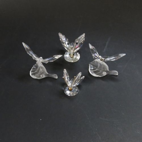 167 - Swarovski crystal ornaments including butterflies on integrated bases  (4)