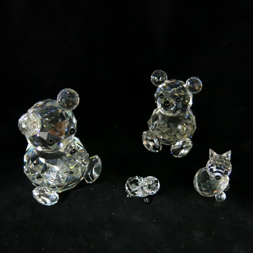 168 - Swarovski crystal ornaments including bears, baby panda and a cat  (4)