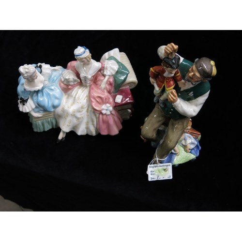 176 - A Royal Doulton figure The Puppet Maker HN2253 and The Lovel Letter HN 2149  (2)