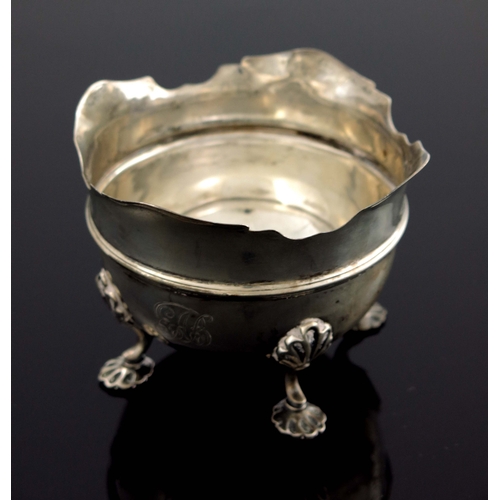 105 - An Edwardian silver sugar bowl, Martin, Hall and Co., Sheffield 1901, banded hemispherical form with... 