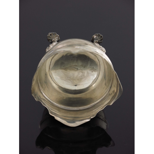 105 - An Edwardian silver sugar bowl, Martin, Hall and Co., Sheffield 1901, banded hemispherical form with... 