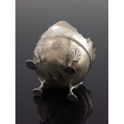 105 - An Edwardian silver sugar bowl, Martin, Hall and Co., Sheffield 1901, banded hemispherical form with... 