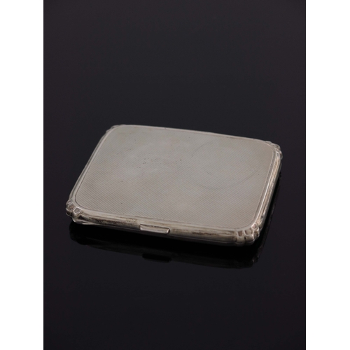 116 - A George VI silver and enamelled cigarette case, Adie Brothers, Birmingham 1950, cushioned rectangul... 