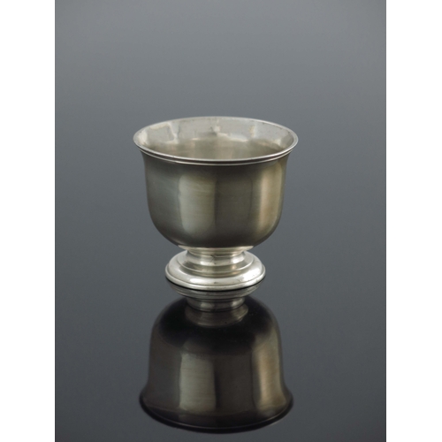 129 - A small George II silver footed cup, Thomas Parr II, London circa 1730, rounded bell bowl with evert... 