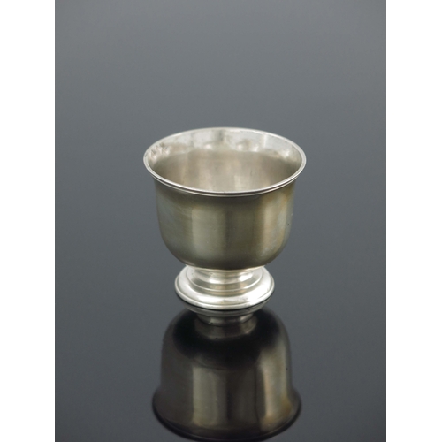 129 - A small George II silver footed cup, Thomas Parr II, London circa 1730, rounded bell bowl with evert... 