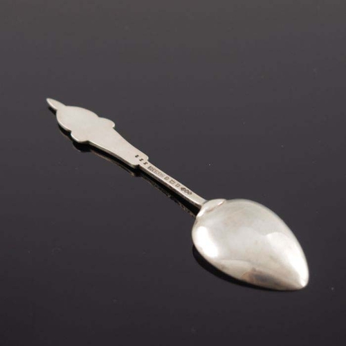 142 - Archibald Knox for Liberty and Co., a Cymric Arts and Crafts silver and enamelled Sarepta teaspoon, ... 