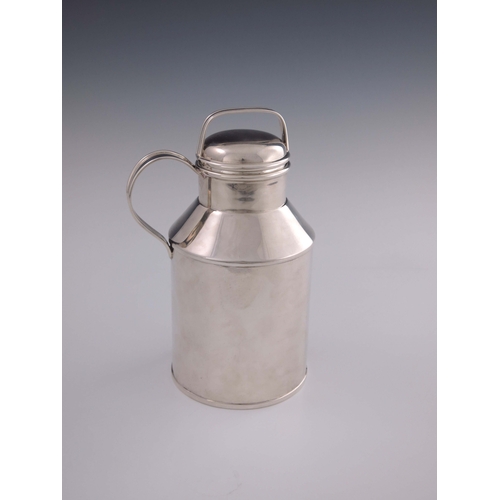 163 - An American Art Deco novelty silver cocktail shaker, Tuttle, Boston 1920s, modelled as a milk churn,... 