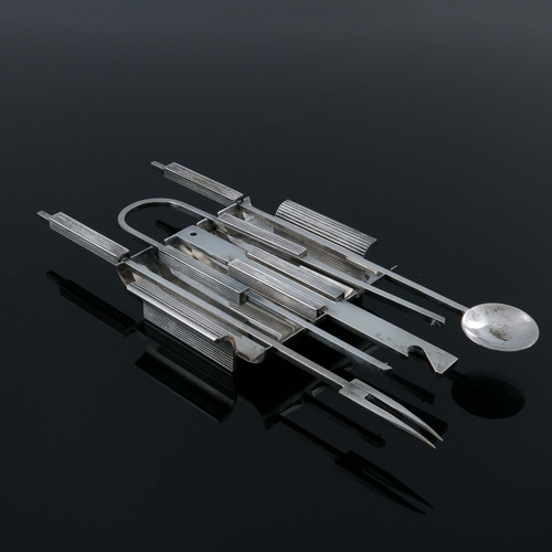 167 - Gio Ponti (attributed), an Italian Modernist silver plated bar tool set, PM Italy, circa 1950s, incl... 