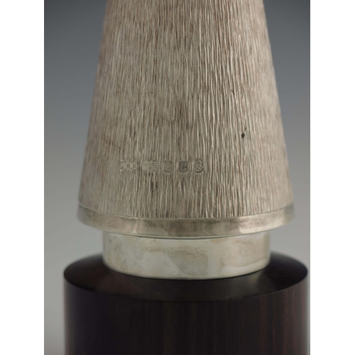 172 - Gerald Benney, a Modernist silver and hardwood Wimbledon tennis centenary trophy, London 1977, the c... 