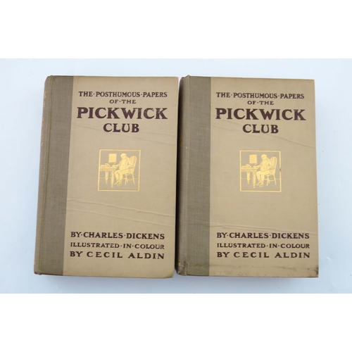 214 - Cecil Aldin, illustrator, The Posthumous Papers of the Pickwick Club by Charles Dickens, vols I and ... 