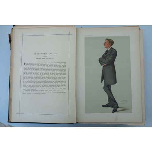 218 - Vanity Fair, First, Second & Twelfth Series, with illustrations by Spy amongst others, with three vo... 