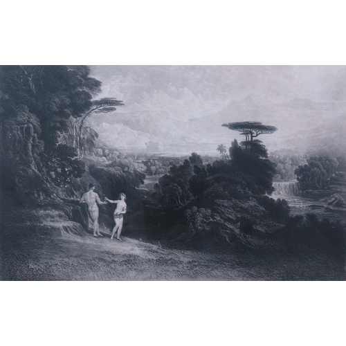 221 - John Martin (British, 1789-1854), The Fall of Man, 1831/35, mezzotint (with etching), 18 by 29cm, fr... 