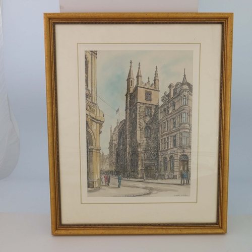 277 - Hubert Williams (British, 1905-1989), St Andrew, Undershaft, signed l.r., titled verso, pen and wate... 