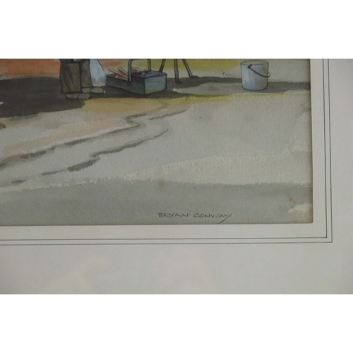 282 - Bryan Conway (British, 20th/21st Century), The Forge in Winter, signed l.r., watercolour, 37 by 54cm... 