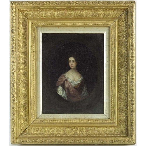 299 - Follower of Sir Godfrey Kneller (1646-1723), Portrait of a Lady, oil on canvas, three quarter length... 