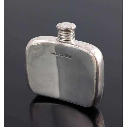 49 - A Victorian silver hip flask, Dalman and Narborough, Birmingham 1880, plain cushioned rectangular fo... 