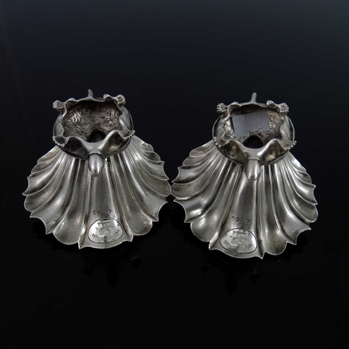 75 - A pair of George IV novelty silver figural salt cellars, Joseph Craddock and William Kerr Reid, Lond... 