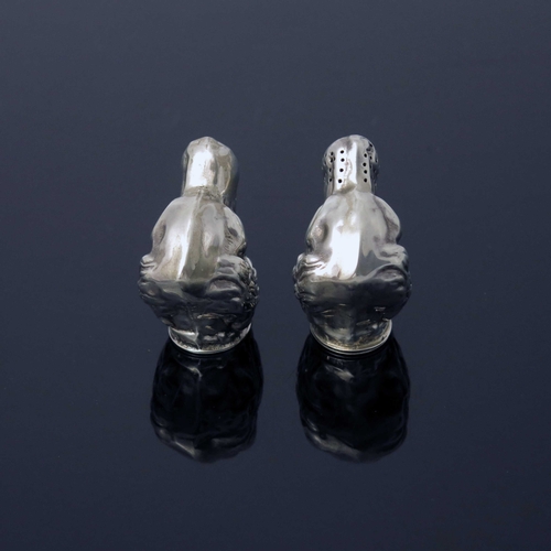 78 - A pair of Elizabeth II novelty silver salt and pepper pots, CME Jewellery Ltd., Birmingham circa 199... 