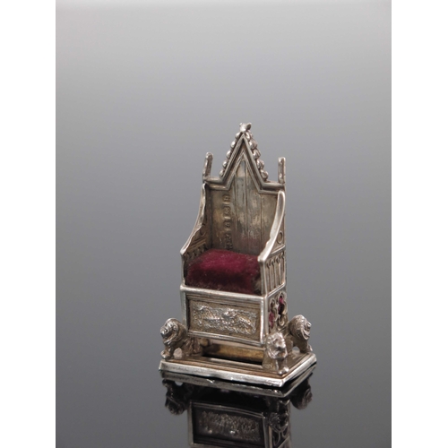 82 - A miniature Edwardian novelty silver pin cushion, Horace Woodward and Co., Birmingham 1901, in the f... 