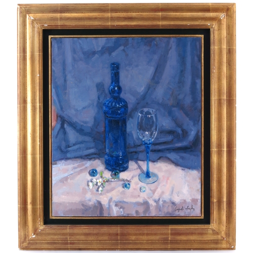 319 - Ricardo Cejudo Nogales (Spanish, 1952), Blue, signed l.r., titled, signed and dated 2003 verso, oil ... 