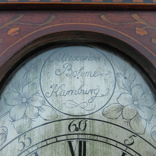 363 - Alexander Bohme, Hamburg, a 19th Century mahogany bracket clock, of architectural form with pediment... 