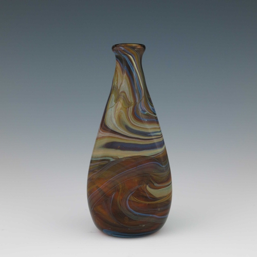 385 - Christopher Dresser for James Couper (attributed), a Clutha style chalcedony glass vase, dimpled tri... 