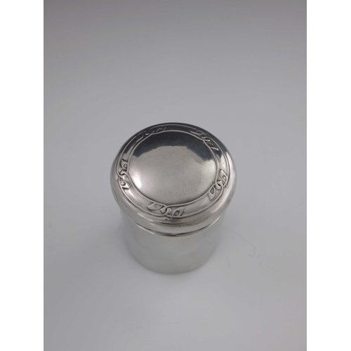 525 - Archibald Knox for Liberty and Co., an Arts and Crafts Tudric pewter tea caddy, cylindrical form wit... 