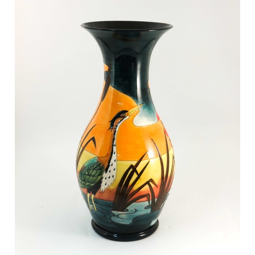 625 - Philip Richardson for Moorcroft, a very large Heron vase, circa 1995, baluster form, impressed marks... 