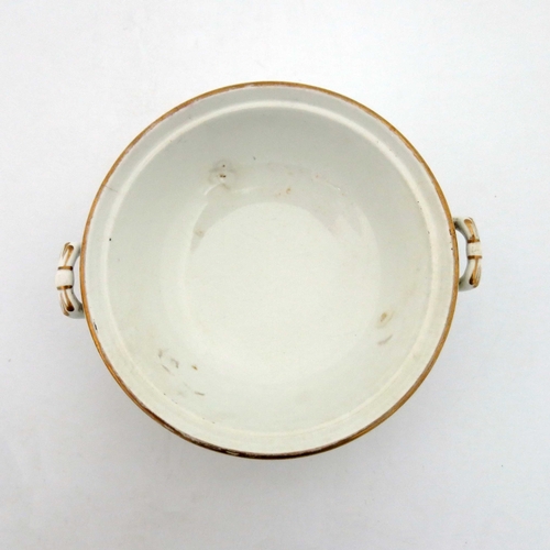 633 - Christopher Dresser for Minton, an Aesthetic Movement twin handled dish, 1865, footed and flared for... 