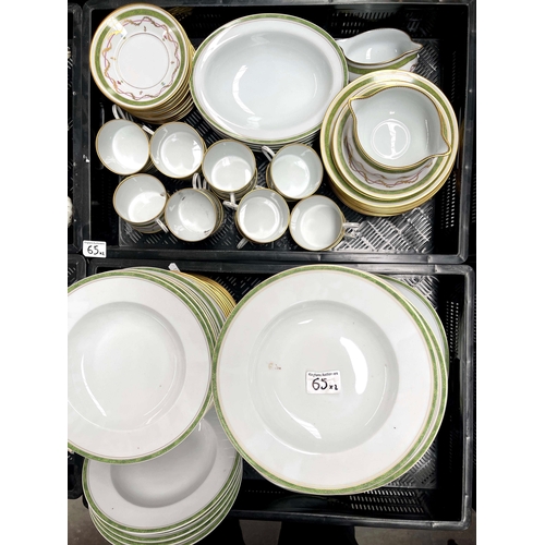 65 - A Haviland Limoges Vieux Paris Vert part dinner and tea service, including sixteen cups and saucers,... 