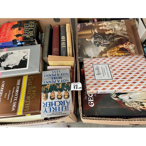 88 - A collection of books, history, gardening, cooking, fiction etc (4 trays)