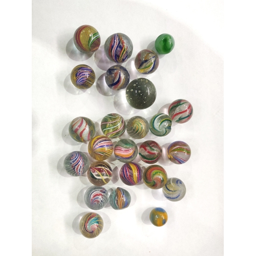 28 - Four solitaire boards with a large number of swirl marbles, 246 marbles in total, to include 16 brow... 