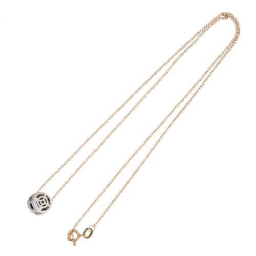 151 - Le Vian, a 14ct gold brown diamond and diamond pendant, suspended from a 9ct gold fancy-link chain, ... 