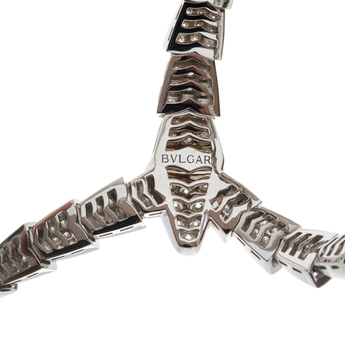 168 - Bulgari, an 18ct gold pave-set diamond Serpenti Viper necklace, total diamond weight 14.74ct, estima... 