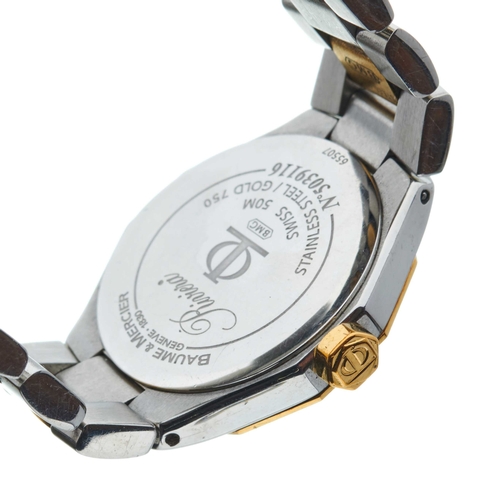 229 - Baume & Mercier, a stainless steel and 18ct gold Riviera bracelet watch, reference 65507, quartz mov... 