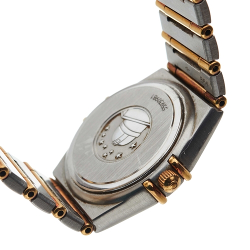 230 - Omega, a stainless steel and 18ct gold Constellation bracelet watch, circa 1998, mother-of-pearl dia... 