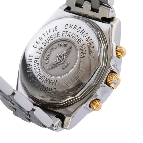 246 - Breitling, a stainless steel and 18ct gold Chronomat chronograph bracelet watch, reference B13352, s... 