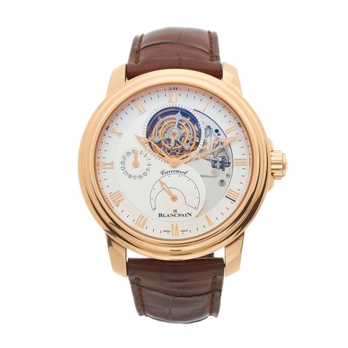 260 - Blancpain, a limited edition 18ct rose gold Villeret Carrousel Volant Une Minute wrist watch, number... 