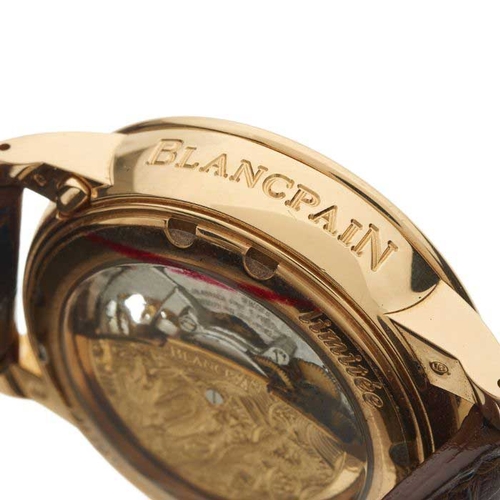 260 - Blancpain, a limited edition 18ct rose gold Villeret Carrousel Volant Une Minute wrist watch, number... 