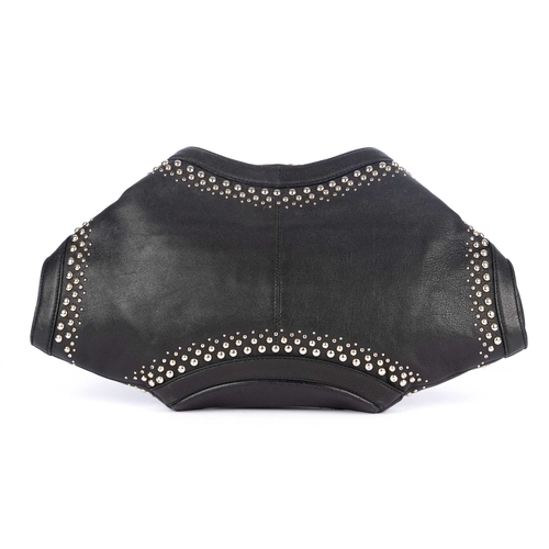 264 - Alexander McQueen, a studded De Manta clutch, crafted from black leather featuring a silver-tone stu... 