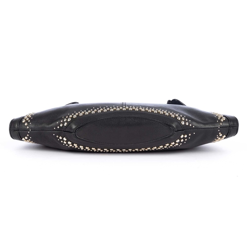 264 - Alexander McQueen, a studded De Manta clutch, crafted from black leather featuring a silver-tone stu... 