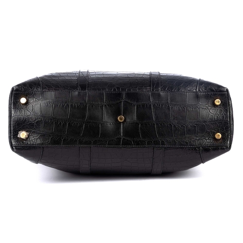 279 - Burberry, a large Alligator tote, crafted from luxurious black alligator skin, with gold-tone hardwa... 