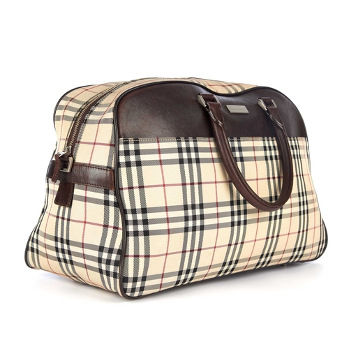 287 - Burberry, a Nova Check holdall luggage bag, designed with the maker's Nova check nylon exterior and ... 