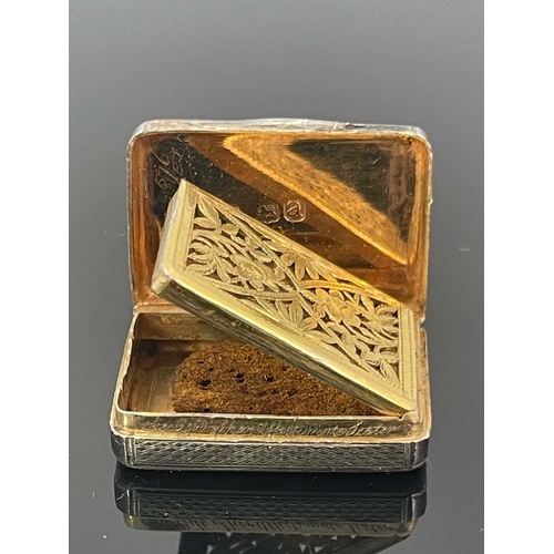 130 - A George III silver vinaigrette, John Reily, London 1816, engine turned cuboid form, feather framed ... 