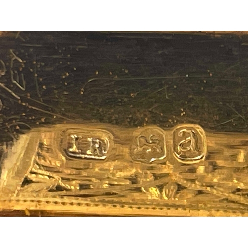 130 - A George III silver vinaigrette, John Reily, London 1816, engine turned cuboid form, feather framed ... 