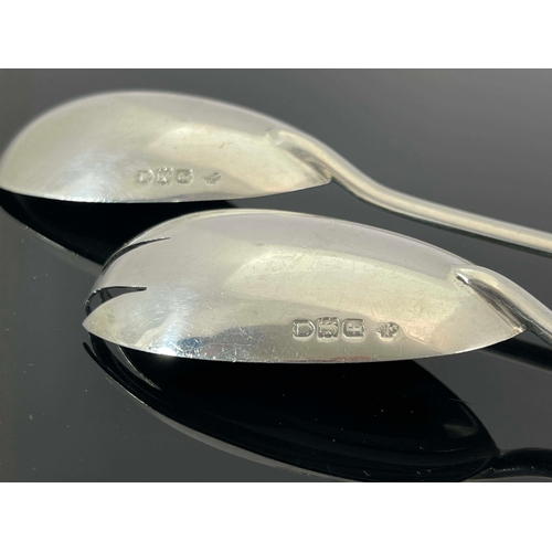 227 - A pair of Arts and Crafts silver salad servers, William Hutton and Sons, London 1901, the conical ha... 