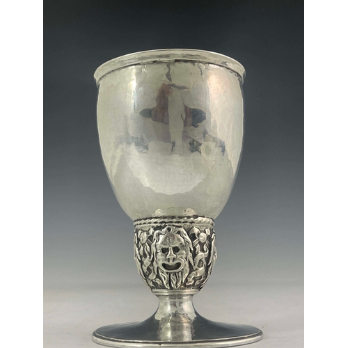 248 - Ramsden & Carr (Omar Ramsden & Alwyn Carr), an Arts and Crafts silver goblet, London 1912, the plani... 