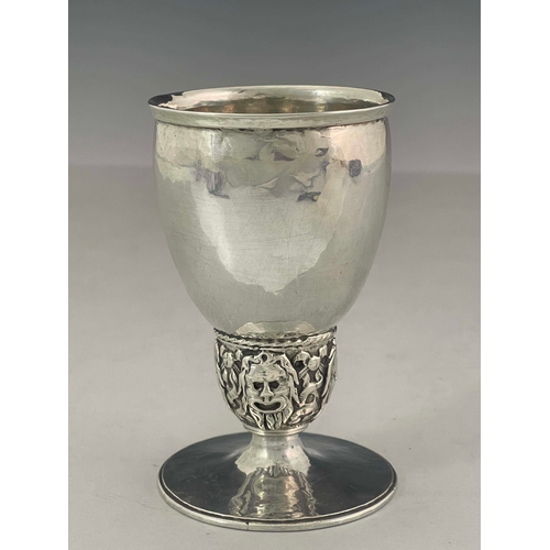 248 - Ramsden & Carr (Omar Ramsden & Alwyn Carr), an Arts and Crafts silver goblet, London 1912, the plani... 